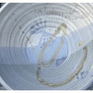 Hand Thrown Studio Pottery Bowl 9 Inch Blue Gray Glaze- Vintage - Farmhouse